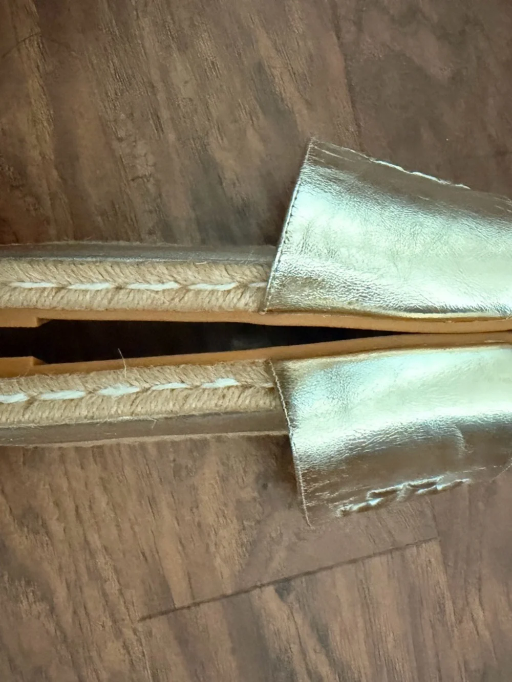 Tory Burch Metallic Gold Espadrille Slide Sandals - Picture 4 of 5